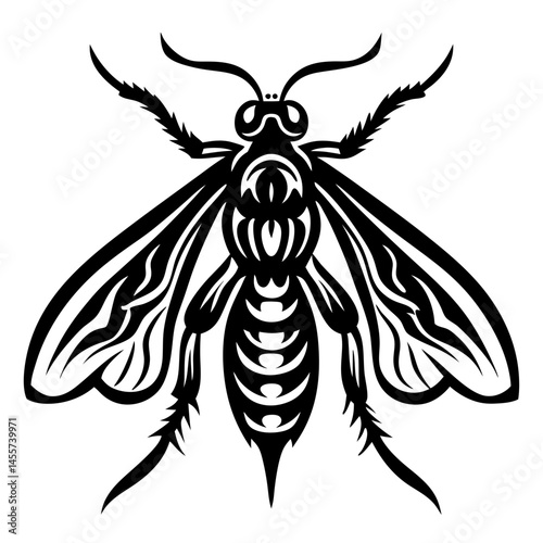 Black Fly Silhouette Vector Illustration - Insect, Bug Art, Nature Illustration