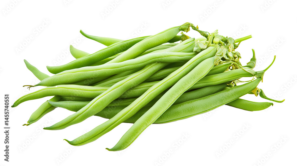 Fototapeta premium Green Beans Isolated in White background, Full size Vegetable