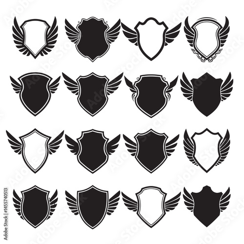 set of heraldic wing shield bundle 