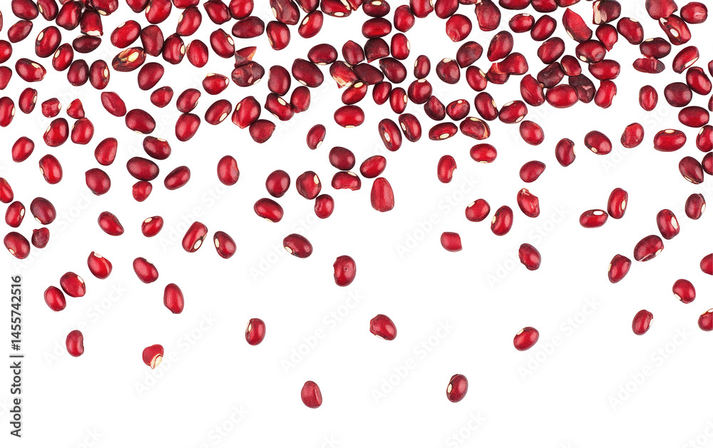 Red beans falling on a black background Red beans falling on a black background