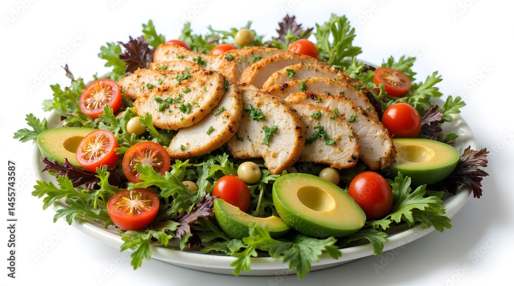 Healthy Grilled Chicken Salad with Avocado and Tomatoes Healthy Grilled Chicken Salad with Avocado and Tomatoes