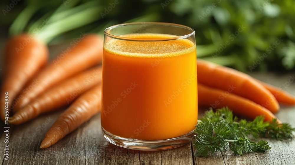 Fresh carrot juice in a glass Fresh carrot juice in a glass