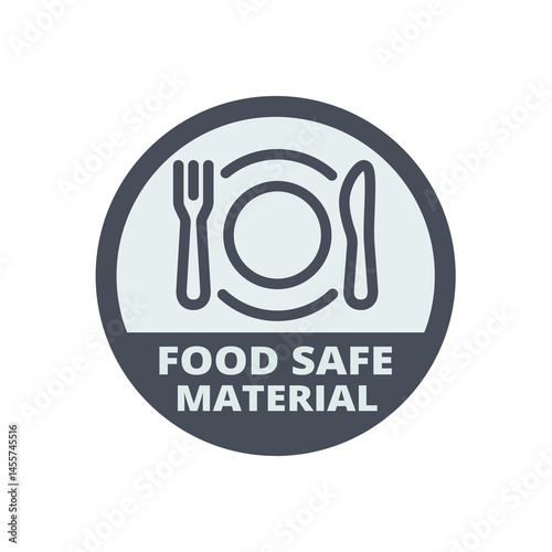Food safe material vector label. Food safety for dishes and utensils icon.