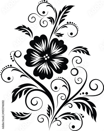 Mexican flower traditional pattern background in coloring style. Ethnic embroidery decoration ornament. Flower symmetry texture. Festive mexican floral motif  Vector fashion backgrounds