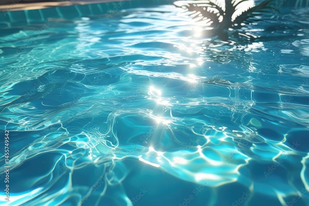 Obraz premium Tranquil Blue Water Surface with Sunlight Dancing on Gentle Waves