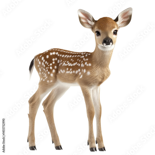 Baby Deer Fawn Standing Png  isolated on a transparent background