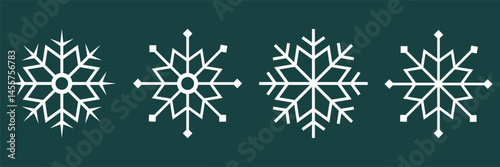 Snowflake Christmas Icon Set Vector Illustration.