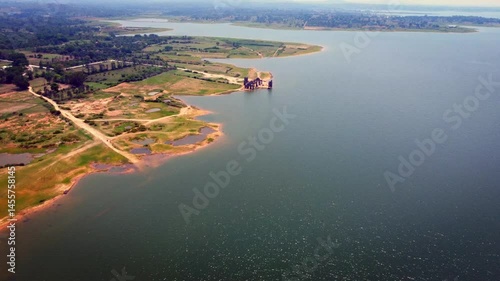 Ariel shot of Shettihalli Rosary Church. Located in Hassan district in Karnataka. Built in the 1860s by the French missionaries in India, the church is a magnificent structure of Gothic Architecture