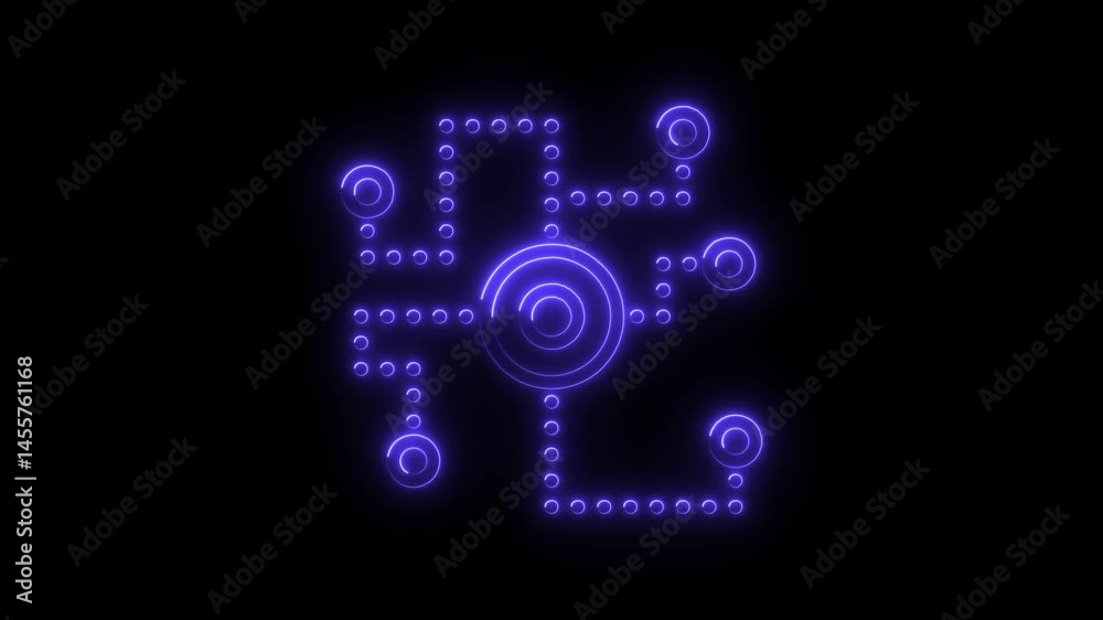 Abstract neon network glowing seamless loop animation on black background Abstract neon network glowing seamless loop animation on black background