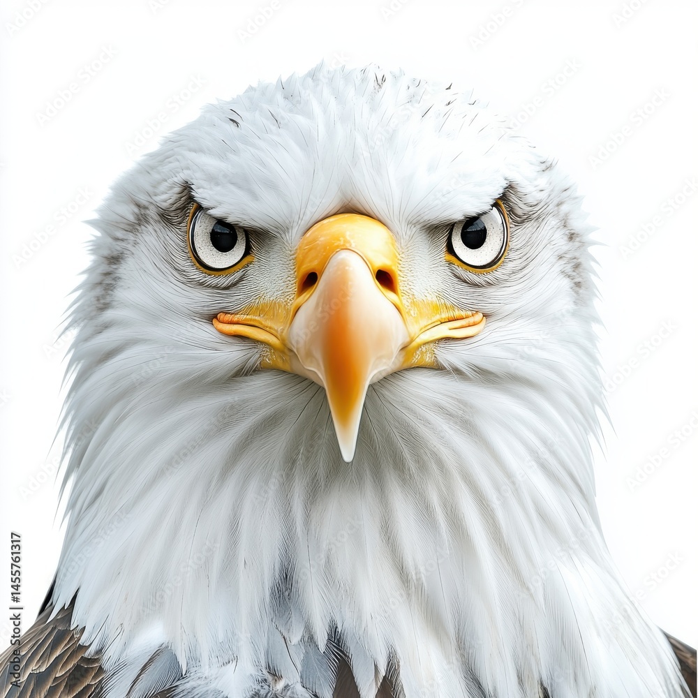 Obraz premium Majestic Bald Eagle Portrait Intense Gaze and Detailed Feathers