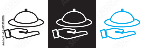 Catering icon. Vector for websites, mobile interfaces, presentations, banner, visual branding etc. Vector illustration. isolated on white and black background. EPS 10 