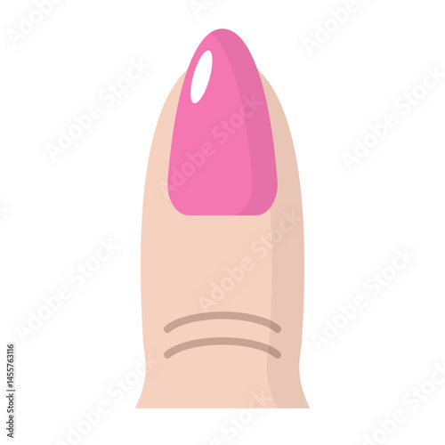 Flat design pink manicure nail icon. Vector.