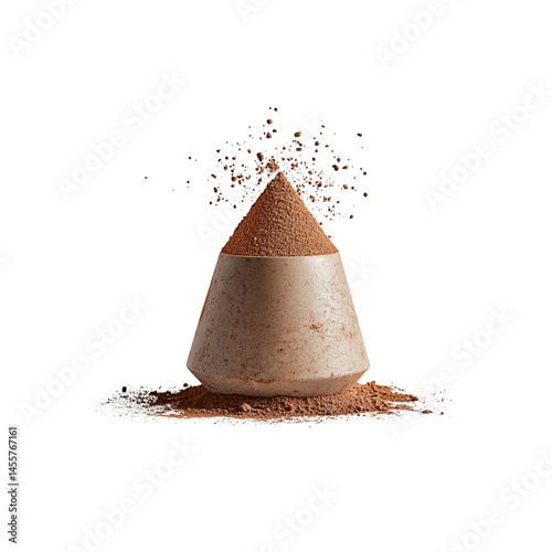 Wallpaper Mural Rich cocoa powder is artfully displayed in modern, conical container, with fine particles gently cascading around it, creating inviting and dynamic visual Torontodigital.ca