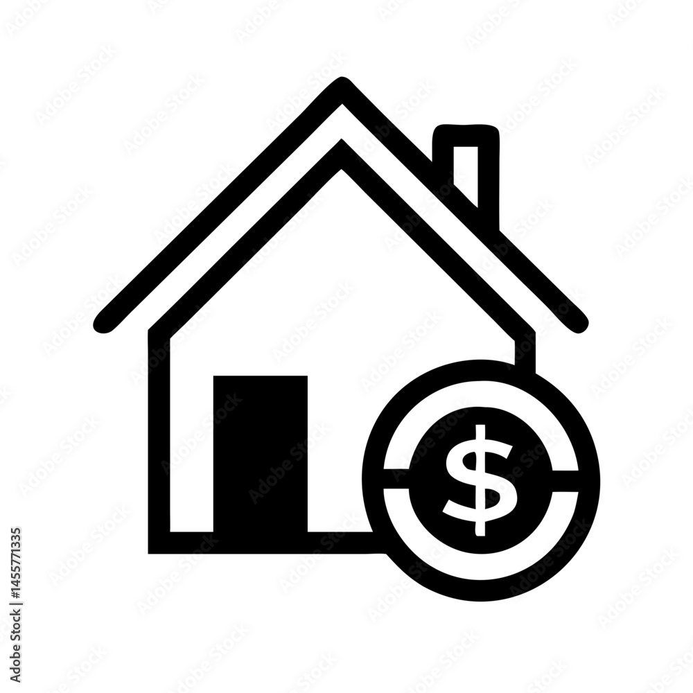 house with coin silhouette on transparent background for web and graphic design house with coin silhouette on transparent background for web and graphic design