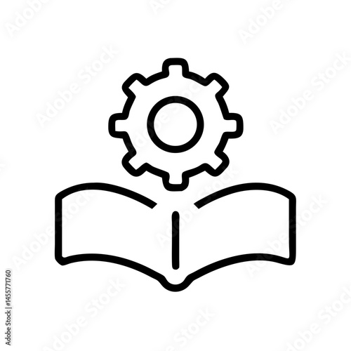 book settings book with gear on transparent background for web and graphic design