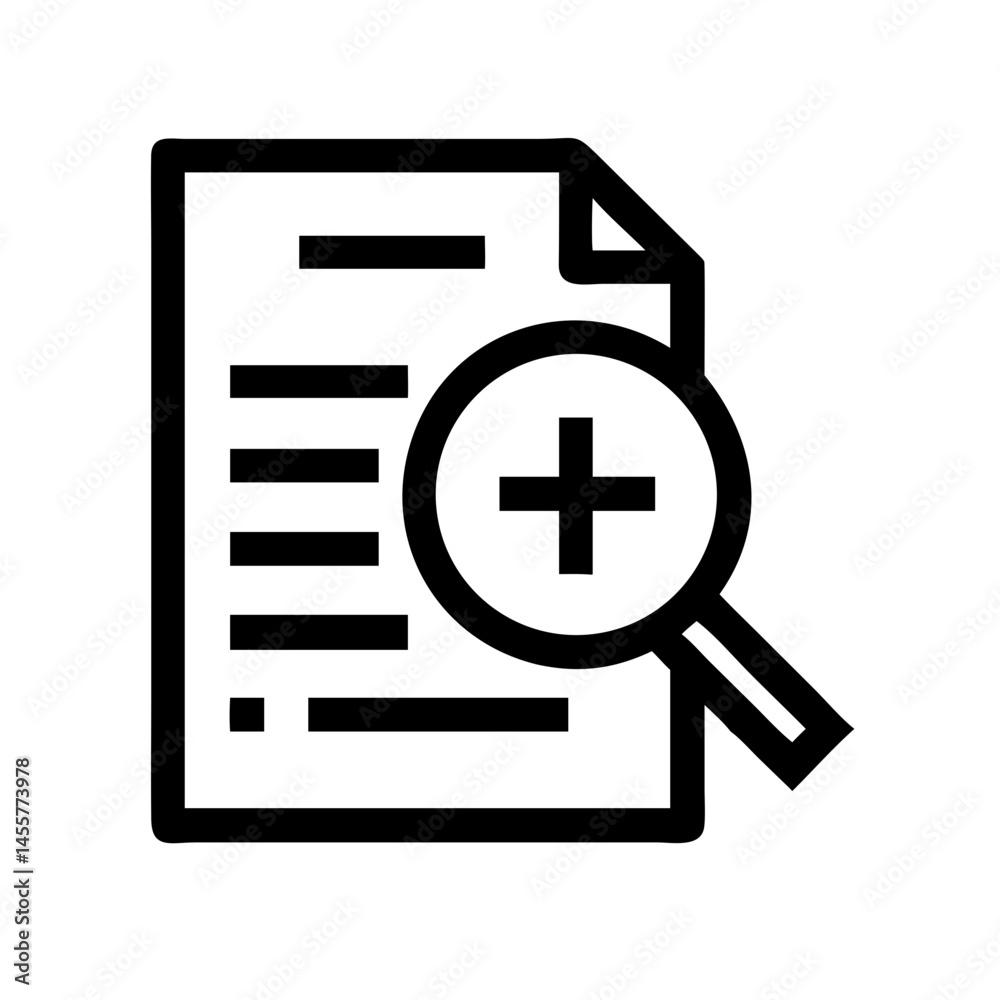 document with magnifying glass and cross silhouette on transparent background for web and graphic design document with magnifying glass and cross silhouette on transparent background for web and graphic design