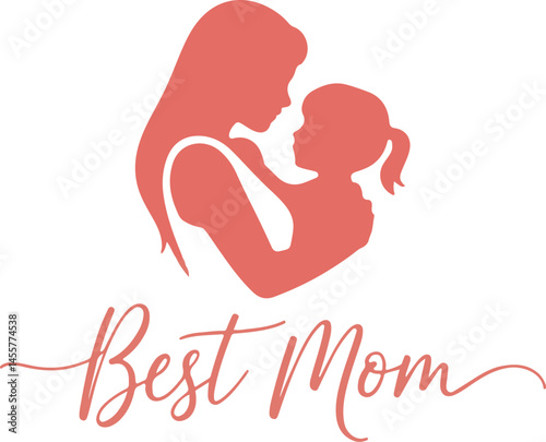 A tender silhouette portrays a mother embracing her child, symbolizing the unconditional bond of motherhood and the cherished role of a "Best Mom". 