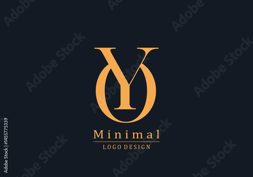 Alphabet letter icon logo OY or YO