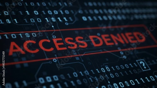 Red “Access Denied” warning on cybersecurity screen