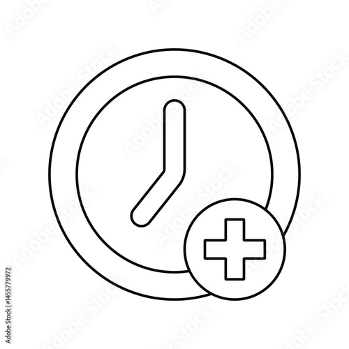 Add  line icon with white background vector stock illustration