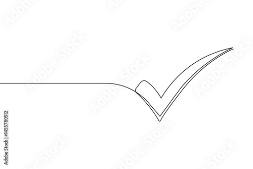 Check mark icon continuous one line drawing and minimalist style isolate outline vector