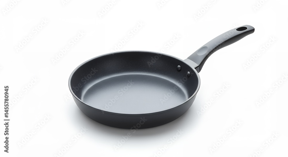 Isolated overhead studio shot of a dark colored frying pan on white background Isolated overhead studio shot of a dark colored frying pan on white background