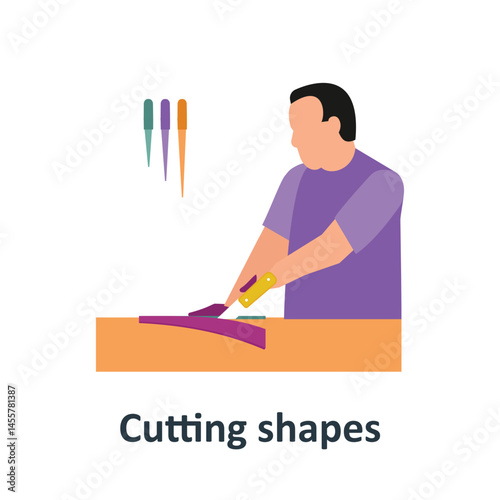 Cutting shapes Vector illustration which can easily modify or edit