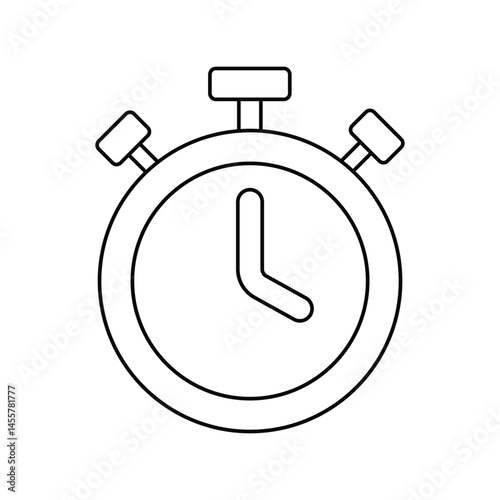 Stopwatch  line icon with white background vector stock illustration
