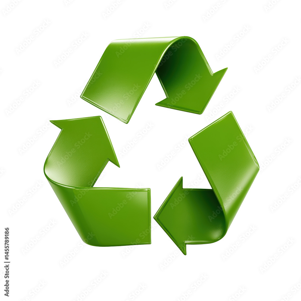 Obraz premium Illustrative Recycling Symbol for Sustainability , isolated on white background