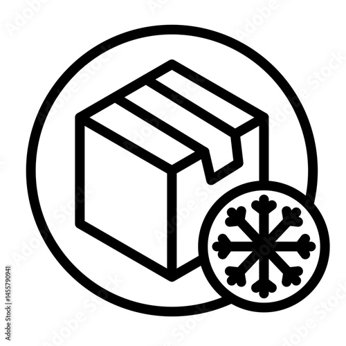 Cold Chain Box Vector Line Icon Design