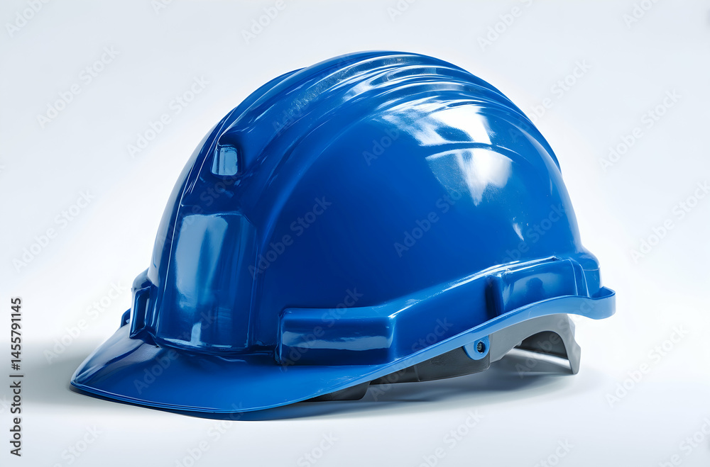 Blue Hard Hat Isolated on White Background Safety Head Protection Blue Hard Hat Isolated on White Background Safety Head Protection