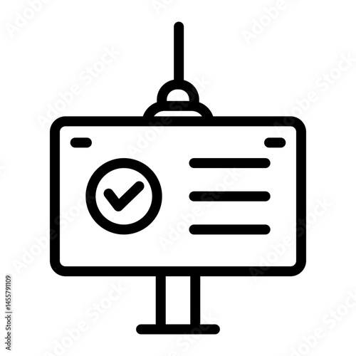 Vaccine Certificate Vector Line Icon Design