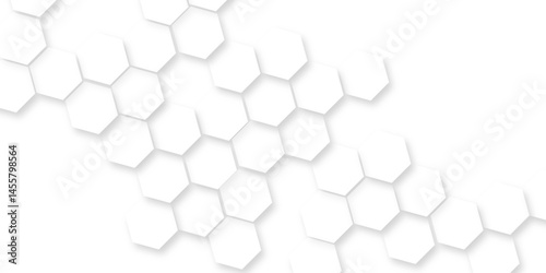 Hexagonal white hexagons honeycomb wallpaper.Abstract white hexagon concept background, soft white background, Abstract white hexagon background,Seamless pattern with hexagon. 