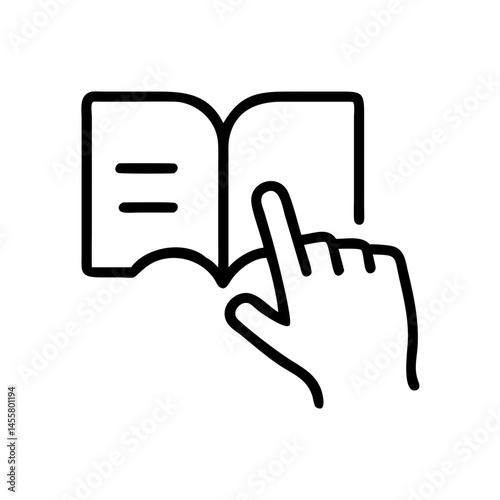 hand touching book page on transparent background for web and graphic design