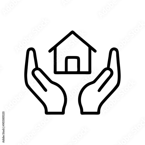 hands holding house on transparent background for web and graphic design