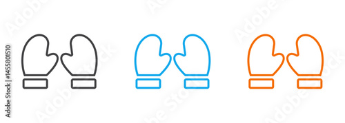 oven mitt icon set isolatwd on white background