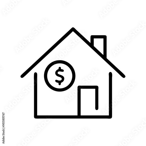 house with coin on transparent background for web and graphic design