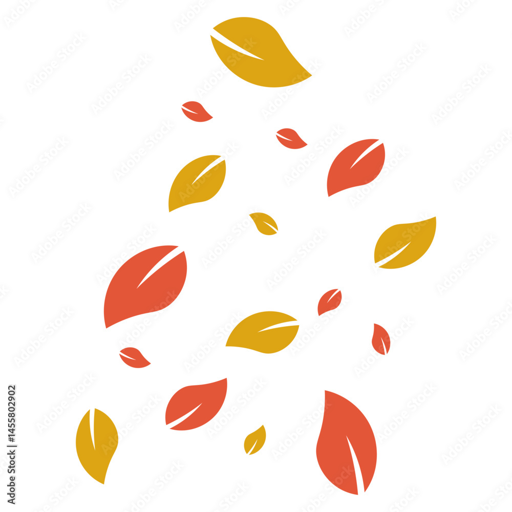 Fototapeta premium Flying Leaves Illustration