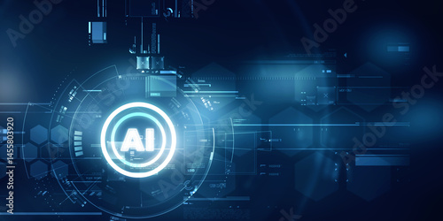 2d illustration Artificial Intelligence (AI) concept