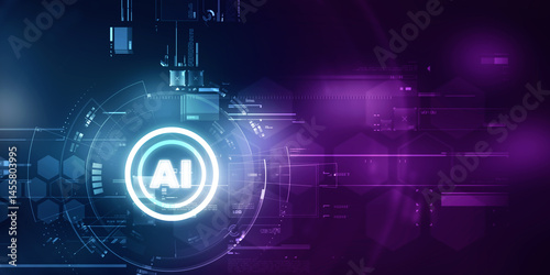 2d illustration Artificial Intelligence (AI) concept