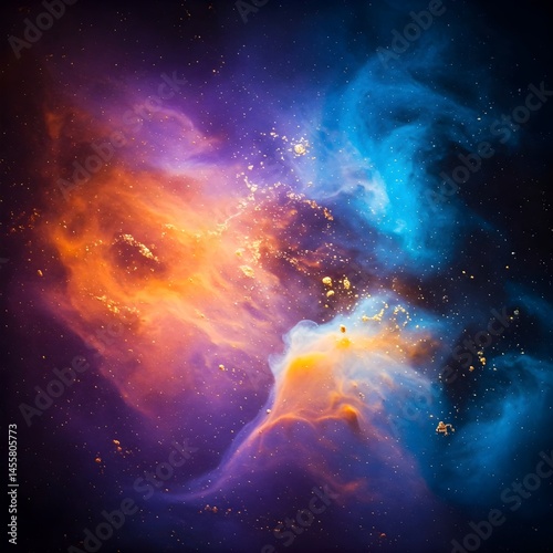 Abstract Space Vibrant Cosmic Nebula  background.
