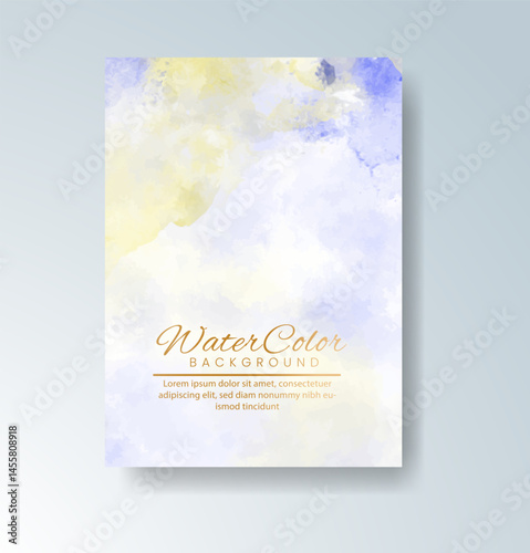 Cards with watercolor background. Design for your cover, date, postcard, banner, logo.