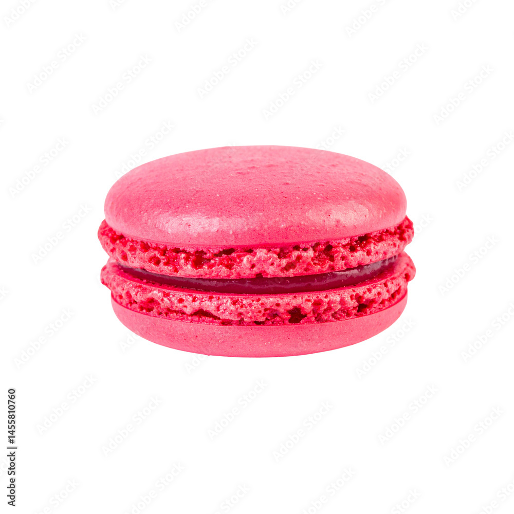 Pink raspberry macaron french dessert bakery confectionery sweet treat food on transparent background Pink raspberry macaron french dessert bakery confectionery sweet treat food on transparent background