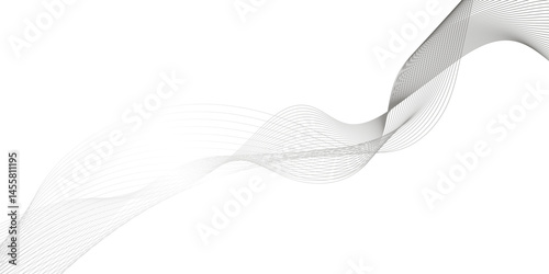 Abstract geometric background with lines and wave shapes layered in modern geometric lines and shapes, geometric curved wave lines pattern with stripes.