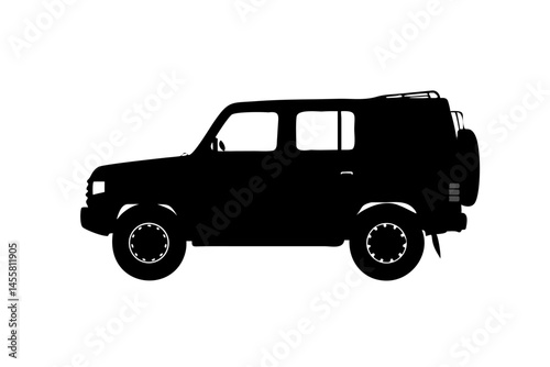 SUV Off Road Vehicle Silhouette Vector Icon