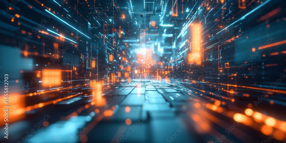 High Tech Digital Background with Smooth Effects, Generative AI High Tech Digital Background with Smooth Effects, Generative AI