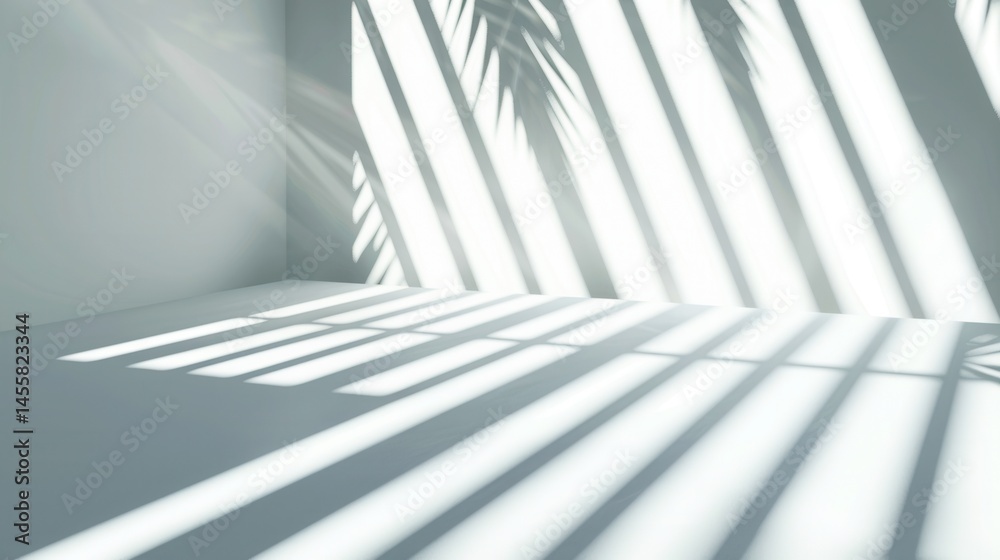 Fototapeta premium Bright, Minimalist Interior with Light and Shadow Play from Window