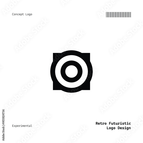 Clean Minimalist Logo with Retro and Futuristic Elements