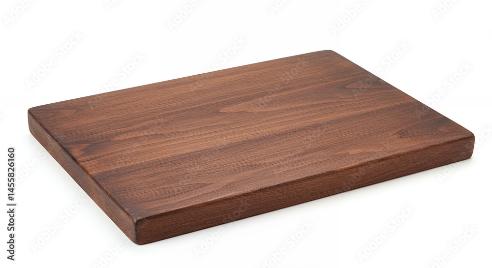 Isolated wooden cutting board against white background for food preparation and culinary concepts Isolated wooden cutting board against white background for food preparation and culinary concepts