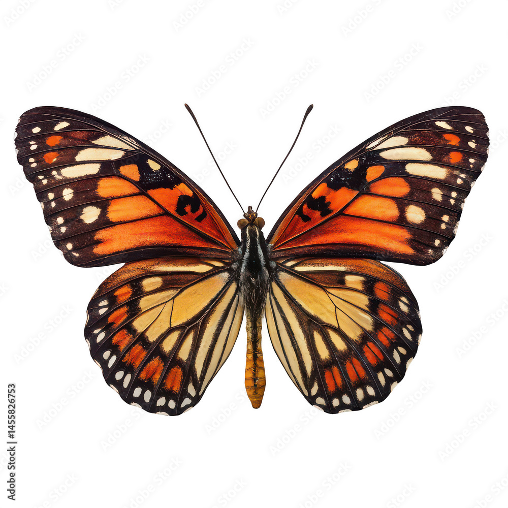 Fototapeta premium Butterfly animal png colorful insect png flying insect png nature butterfly png pollinator png delicate insect png white background image